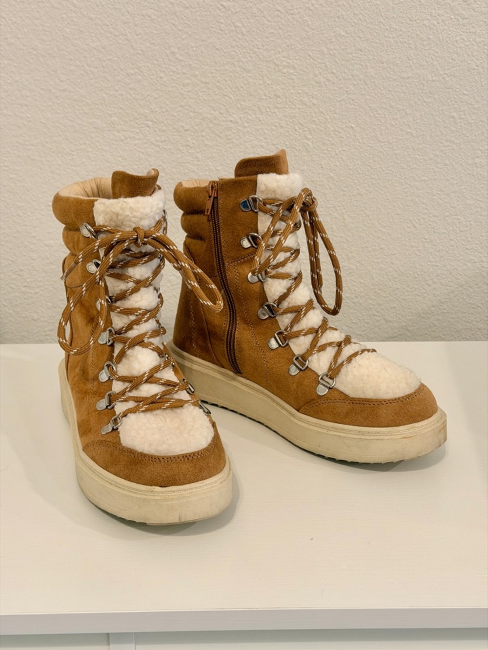Tan Suede & Fur Boots